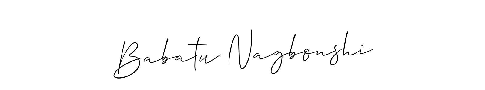 How to Draw Babatu Nagbonshi signature style? Allison_Script is a latest design signature styles for name Babatu Nagbonshi. Babatu Nagbonshi signature style 2 images and pictures png