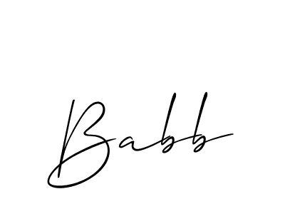 Create a beautiful signature design for name Babb. With this signature (Allison_Script) fonts, you can make a handwritten signature for free. Babb signature style 2 images and pictures png