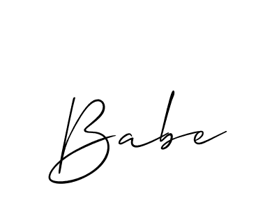 if you are searching for the best signature style for your name Babe. so please give up your signature search. here we have designed multiple signature styles  using Allison_Script. Babe signature style 2 images and pictures png