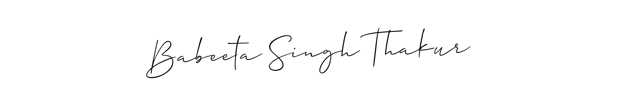 Create a beautiful signature design for name Babeeta Singh Thakur. With this signature (Allison_Script) fonts, you can make a handwritten signature for free. Babeeta Singh Thakur signature style 2 images and pictures png