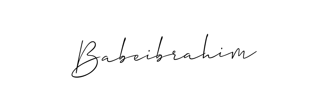 The best way (Allison_Script) to make a short signature is to pick only two or three words in your name. The name Babeibrahim include a total of six letters. For converting this name. Babeibrahim signature style 2 images and pictures png