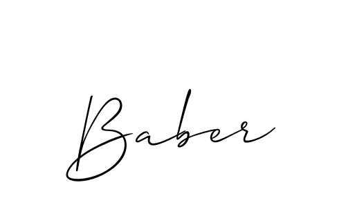 Allison_Script is a professional signature style that is perfect for those who want to add a touch of class to their signature. It is also a great choice for those who want to make their signature more unique. Get Baber name to fancy signature for free. Baber signature style 2 images and pictures png