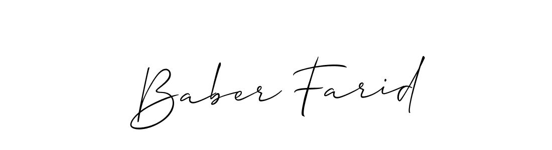 Allison_Script is a professional signature style that is perfect for those who want to add a touch of class to their signature. It is also a great choice for those who want to make their signature more unique. Get Baber Farid name to fancy signature for free. Baber Farid signature style 2 images and pictures png