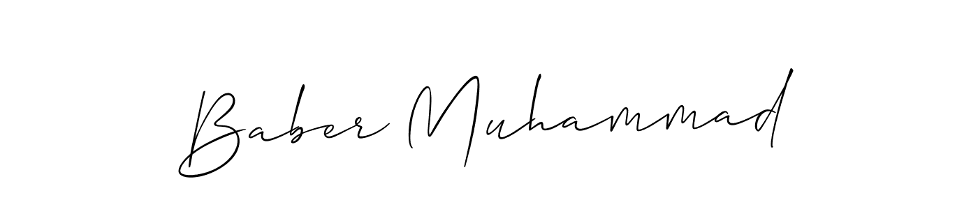 You should practise on your own different ways (Allison_Script) to write your name (Baber Muhammad) in signature. don't let someone else do it for you. Baber Muhammad signature style 2 images and pictures png