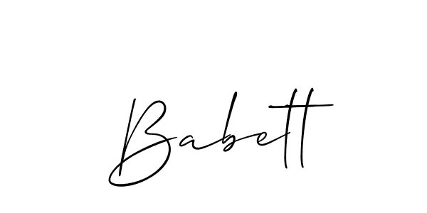 if you are searching for the best signature style for your name Babett. so please give up your signature search. here we have designed multiple signature styles  using Allison_Script. Babett signature style 2 images and pictures png