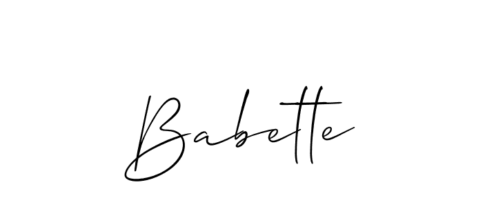 if you are searching for the best signature style for your name Babette. so please give up your signature search. here we have designed multiple signature styles  using Allison_Script. Babette signature style 2 images and pictures png