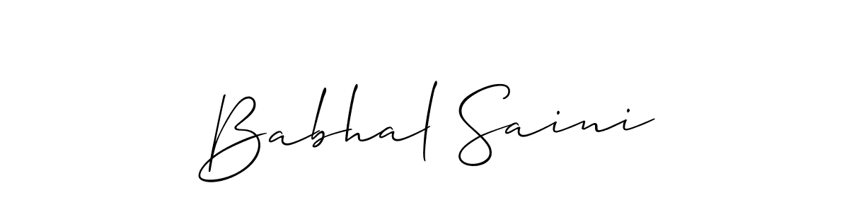 Use a signature maker to create a handwritten signature online. With this signature software, you can design (Allison_Script) your own signature for name Babhal Saini. Babhal Saini signature style 2 images and pictures png