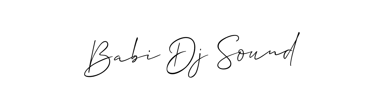 The best way (Allison_Script) to make a short signature is to pick only two or three words in your name. The name Babi Dj Sound include a total of six letters. For converting this name. Babi Dj Sound signature style 2 images and pictures png