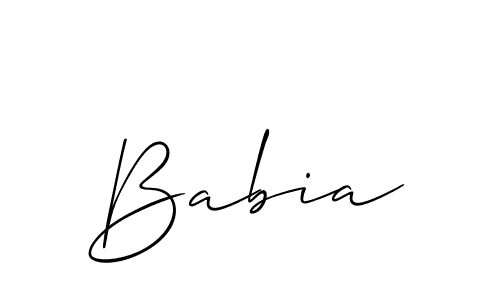 The best way (Allison_Script) to make a short signature is to pick only two or three words in your name. The name Babia include a total of six letters. For converting this name. Babia signature style 2 images and pictures png
