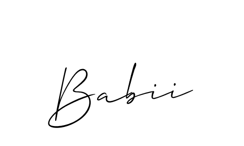 Design your own signature with our free online signature maker. With this signature software, you can create a handwritten (Allison_Script) signature for name Babii. Babii signature style 2 images and pictures png