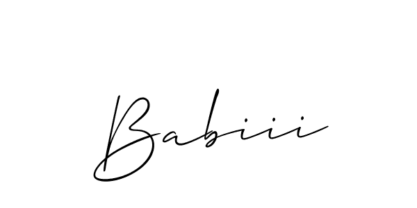Create a beautiful signature design for name Babiii. With this signature (Allison_Script) fonts, you can make a handwritten signature for free. Babiii signature style 2 images and pictures png