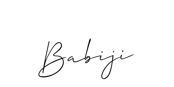 Allison_Script is a professional signature style that is perfect for those who want to add a touch of class to their signature. It is also a great choice for those who want to make their signature more unique. Get Babiji name to fancy signature for free. Babiji signature style 2 images and pictures png