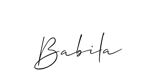 Create a beautiful signature design for name Babila. With this signature (Allison_Script) fonts, you can make a handwritten signature for free. Babila signature style 2 images and pictures png