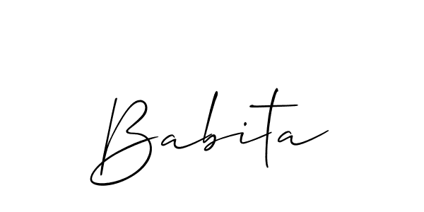 Create a beautiful signature design for name Babita. With this signature (Allison_Script) fonts, you can make a handwritten signature for free. Babita signature style 2 images and pictures png