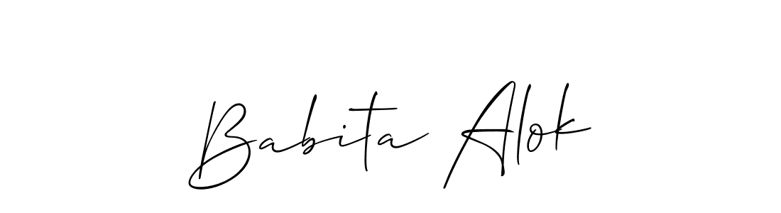 if you are searching for the best signature style for your name Babita Alok. so please give up your signature search. here we have designed multiple signature styles  using Allison_Script. Babita Alok signature style 2 images and pictures png