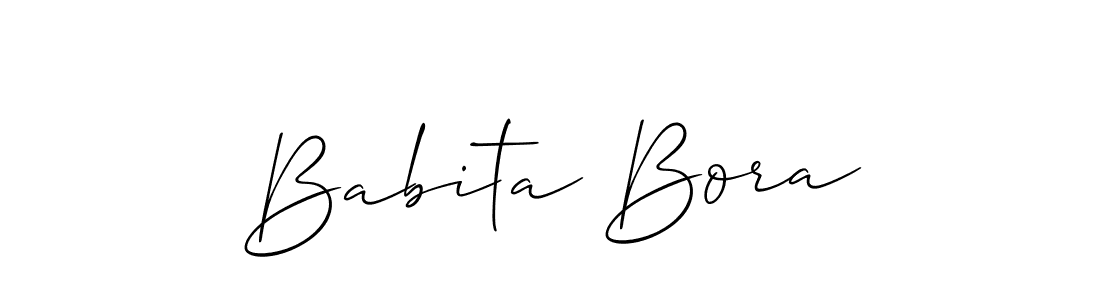 Similarly Allison_Script is the best handwritten signature design. Signature creator online .You can use it as an online autograph creator for name Babita Bora. Babita Bora signature style 2 images and pictures png