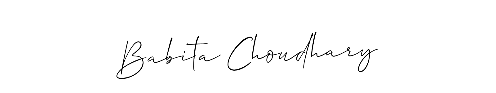 Allison_Script is a professional signature style that is perfect for those who want to add a touch of class to their signature. It is also a great choice for those who want to make their signature more unique. Get Babita Choudhary name to fancy signature for free. Babita Choudhary signature style 2 images and pictures png