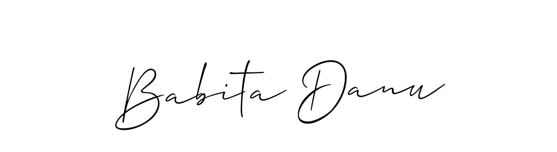 How to make Babita Danu signature? Allison_Script is a professional autograph style. Create handwritten signature for Babita Danu name. Babita Danu signature style 2 images and pictures png