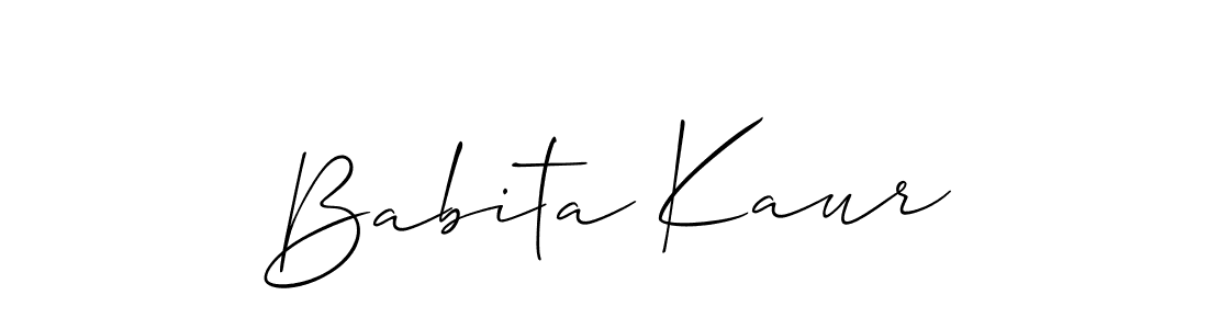 How to Draw Babita Kaur signature style? Allison_Script is a latest design signature styles for name Babita Kaur. Babita Kaur signature style 2 images and pictures png