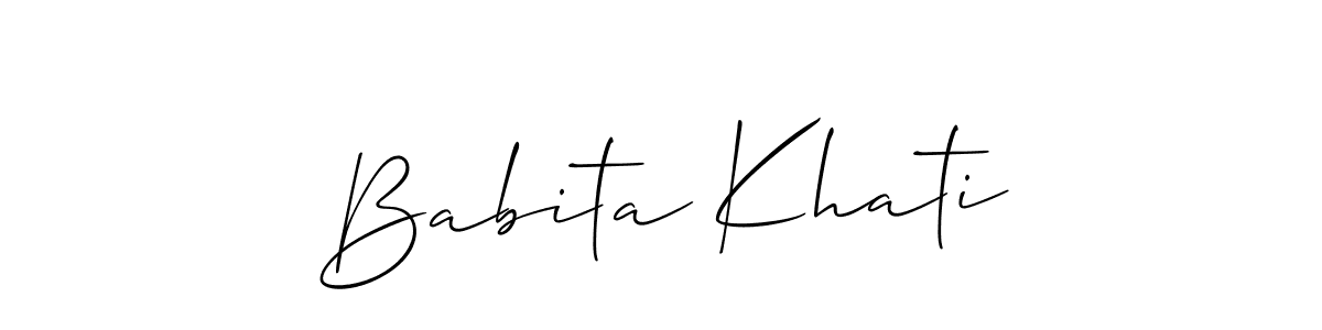 Babita Khati stylish signature style. Best Handwritten Sign (Allison_Script) for my name. Handwritten Signature Collection Ideas for my name Babita Khati. Babita Khati signature style 2 images and pictures png