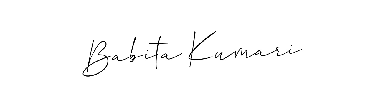 Design your own signature with our free online signature maker. With this signature software, you can create a handwritten (Allison_Script) signature for name Babita Kumari. Babita Kumari signature style 2 images and pictures png