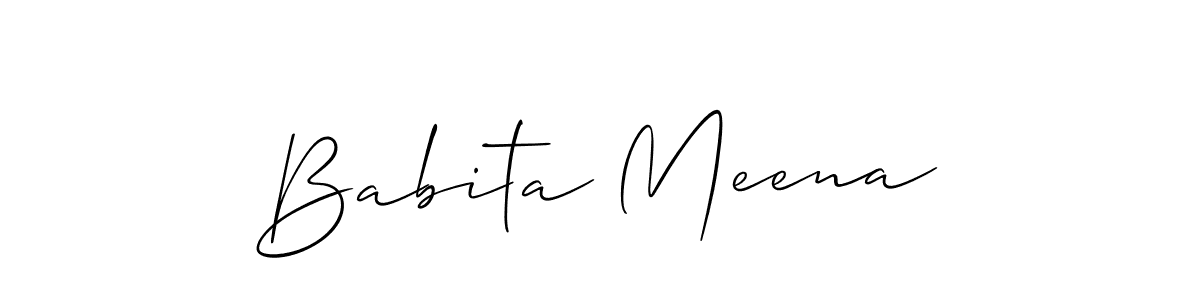 How to make Babita Meena signature? Allison_Script is a professional autograph style. Create handwritten signature for Babita Meena name. Babita Meena signature style 2 images and pictures png