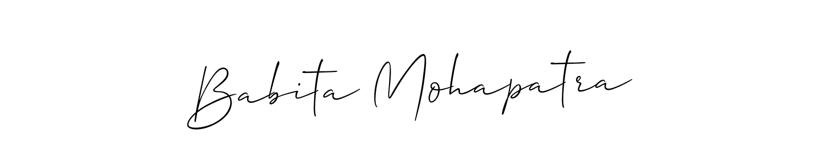 Create a beautiful signature design for name Babita Mohapatra. With this signature (Allison_Script) fonts, you can make a handwritten signature for free. Babita Mohapatra signature style 2 images and pictures png