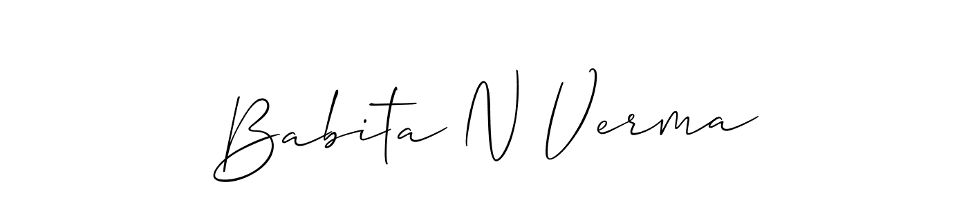 Babita N Verma stylish signature style. Best Handwritten Sign (Allison_Script) for my name. Handwritten Signature Collection Ideas for my name Babita N Verma. Babita N Verma signature style 2 images and pictures png