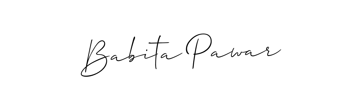 Allison_Script is a professional signature style that is perfect for those who want to add a touch of class to their signature. It is also a great choice for those who want to make their signature more unique. Get Babita Pawar name to fancy signature for free. Babita Pawar signature style 2 images and pictures png