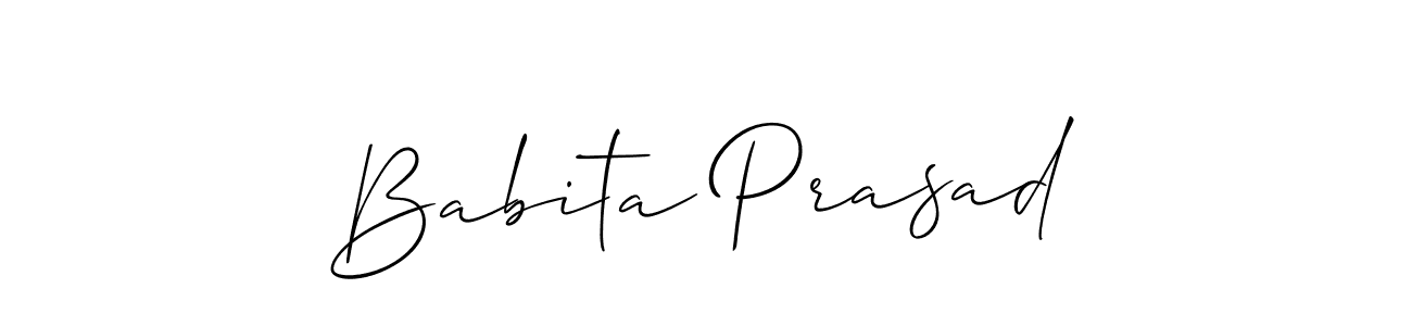 Make a beautiful signature design for name Babita Prasad. With this signature (Allison_Script) style, you can create a handwritten signature for free. Babita Prasad signature style 2 images and pictures png