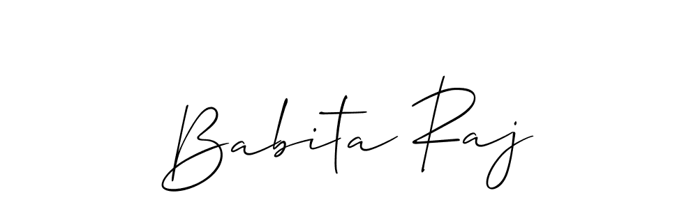 Design your own signature with our free online signature maker. With this signature software, you can create a handwritten (Allison_Script) signature for name Babita Raj. Babita Raj signature style 2 images and pictures png