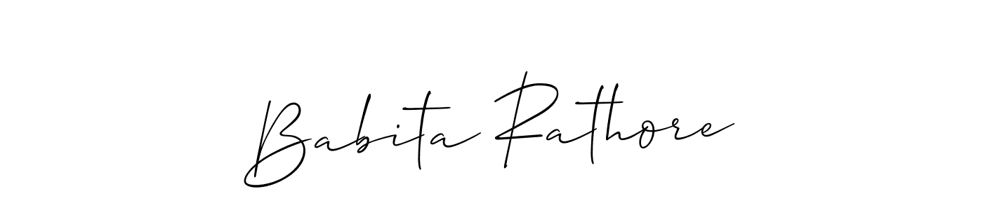 Use a signature maker to create a handwritten signature online. With this signature software, you can design (Allison_Script) your own signature for name Babita Rathore. Babita Rathore signature style 2 images and pictures png