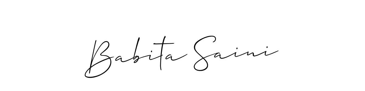 This is the best signature style for the Babita Saini name. Also you like these signature font (Allison_Script). Mix name signature. Babita Saini signature style 2 images and pictures png