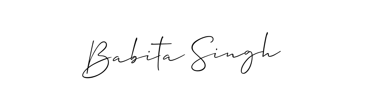 Make a beautiful signature design for name Babita Singh. With this signature (Allison_Script) style, you can create a handwritten signature for free. Babita Singh signature style 2 images and pictures png