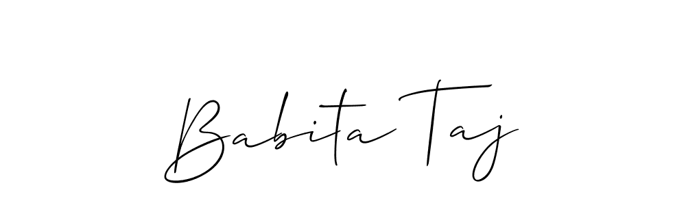 Make a short Babita Taj signature style. Manage your documents anywhere anytime using Allison_Script. Create and add eSignatures, submit forms, share and send files easily. Babita Taj signature style 2 images and pictures png