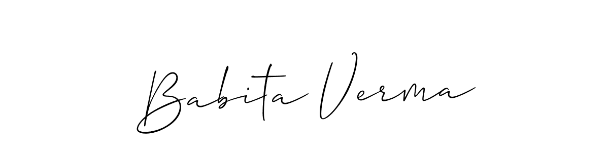 Also we have Babita Verma name is the best signature style. Create professional handwritten signature collection using Allison_Script autograph style. Babita Verma signature style 2 images and pictures png