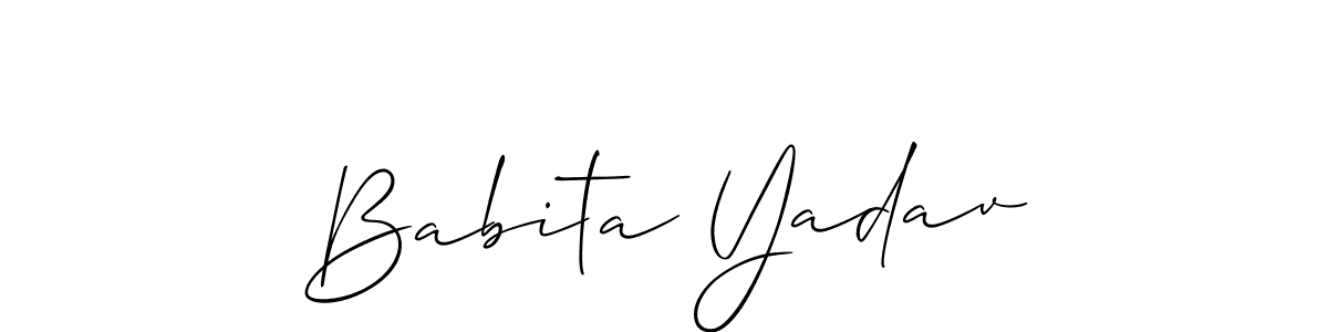 Allison_Script is a professional signature style that is perfect for those who want to add a touch of class to their signature. It is also a great choice for those who want to make their signature more unique. Get Babita Yadav name to fancy signature for free. Babita Yadav signature style 2 images and pictures png