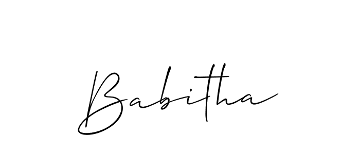 Make a beautiful signature design for name Babitha. With this signature (Allison_Script) style, you can create a handwritten signature for free. Babitha signature style 2 images and pictures png