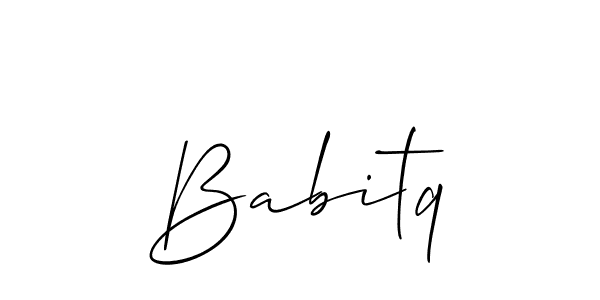 Babitq stylish signature style. Best Handwritten Sign (Allison_Script) for my name. Handwritten Signature Collection Ideas for my name Babitq. Babitq signature style 2 images and pictures png