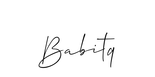 Once you've used our free online signature maker to create your best signature Allison_Script style, it's time to enjoy all of the benefits that Babitq name signing documents. Babitq signature style 2 images and pictures png