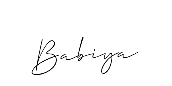 Babiya stylish signature style. Best Handwritten Sign (Allison_Script) for my name. Handwritten Signature Collection Ideas for my name Babiya. Babiya signature style 2 images and pictures png