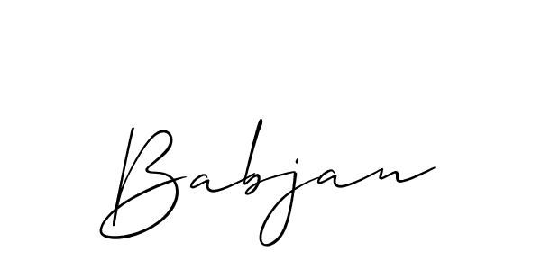 How to make Babjan signature? Allison_Script is a professional autograph style. Create handwritten signature for Babjan name. Babjan signature style 2 images and pictures png