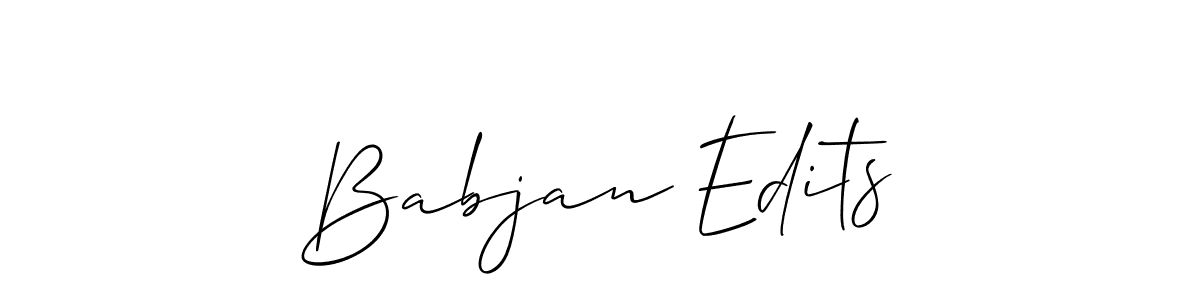 Create a beautiful signature design for name Babjan Edits. With this signature (Allison_Script) fonts, you can make a handwritten signature for free. Babjan Edits signature style 2 images and pictures png
