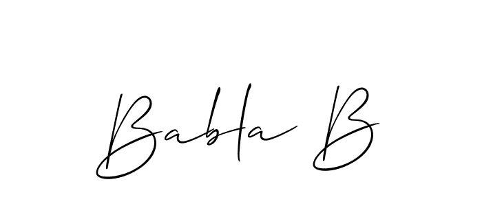 Similarly Allison_Script is the best handwritten signature design. Signature creator online .You can use it as an online autograph creator for name Babla B. Babla B signature style 2 images and pictures png