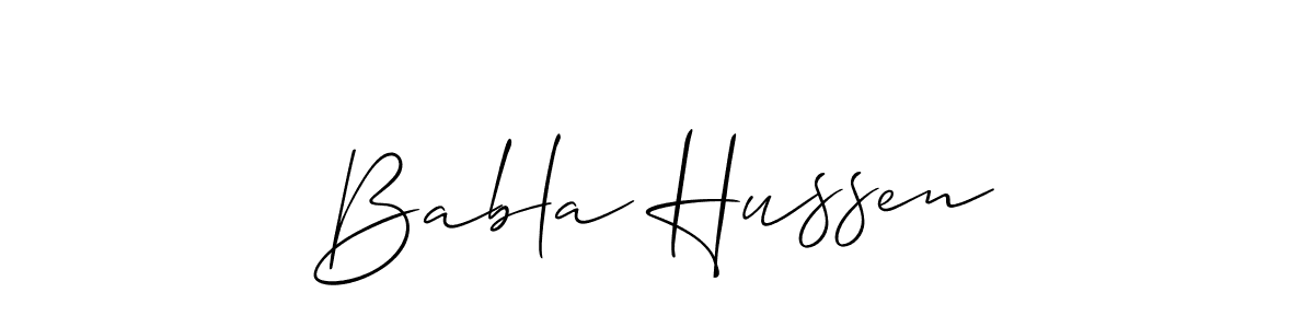 Design your own signature with our free online signature maker. With this signature software, you can create a handwritten (Allison_Script) signature for name Babla Hussen. Babla Hussen signature style 2 images and pictures png