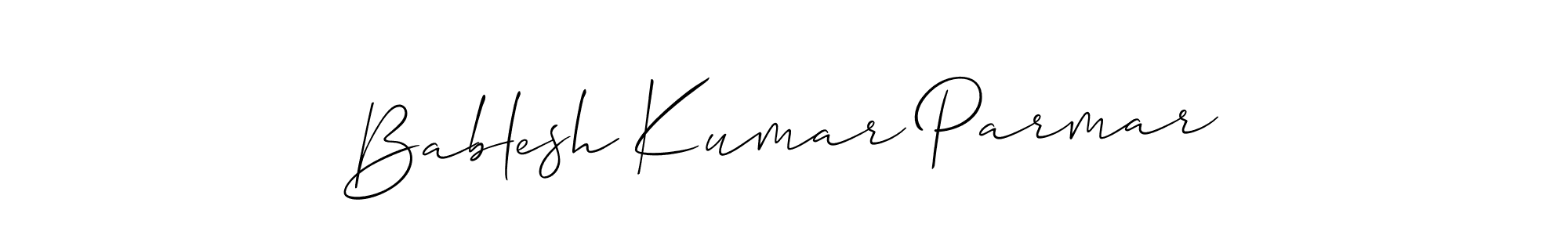 Make a beautiful signature design for name Bablesh Kumar Parmar. With this signature (Allison_Script) style, you can create a handwritten signature for free. Bablesh Kumar Parmar signature style 2 images and pictures png