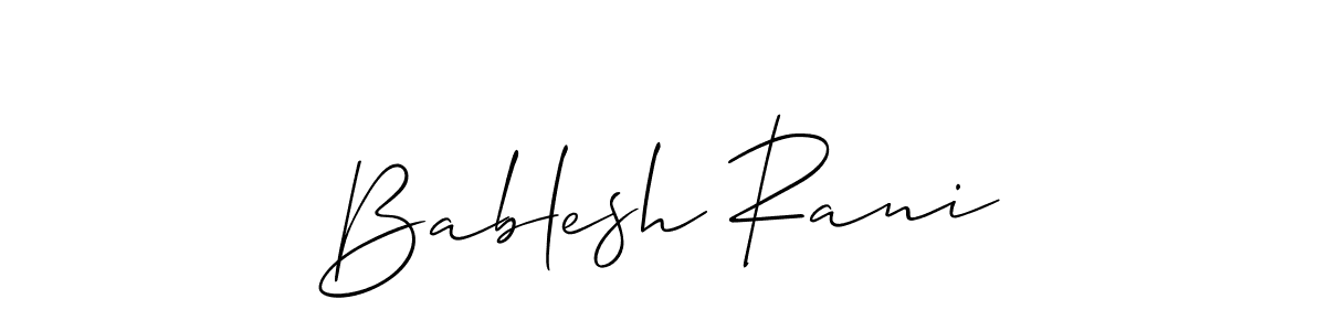 Similarly Allison_Script is the best handwritten signature design. Signature creator online .You can use it as an online autograph creator for name Bablesh Rani. Bablesh Rani signature style 2 images and pictures png