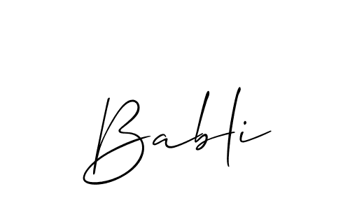 How to make Babli signature? Allison_Script is a professional autograph style. Create handwritten signature for Babli name. Babli signature style 2 images and pictures png