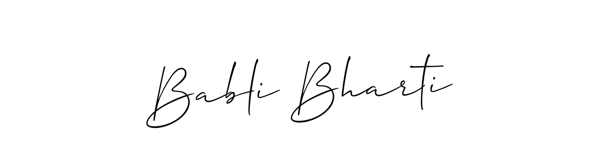 It looks lik you need a new signature style for name Babli Bharti. Design unique handwritten (Allison_Script) signature with our free signature maker in just a few clicks. Babli Bharti signature style 2 images and pictures png