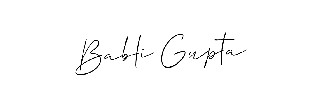 How to make Babli Gupta signature? Allison_Script is a professional autograph style. Create handwritten signature for Babli Gupta name. Babli Gupta signature style 2 images and pictures png